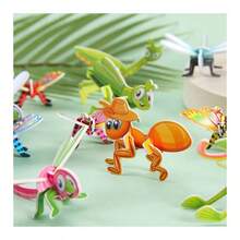 Conjunto De 50 Tarjetas De Rompecabezas Para Armar Insectos Tridimensionales Divertidos Diy, Adecuado Para Educación Temprana Y Juegos Entre Padres E Hijos - estilo mixto - Ver 3