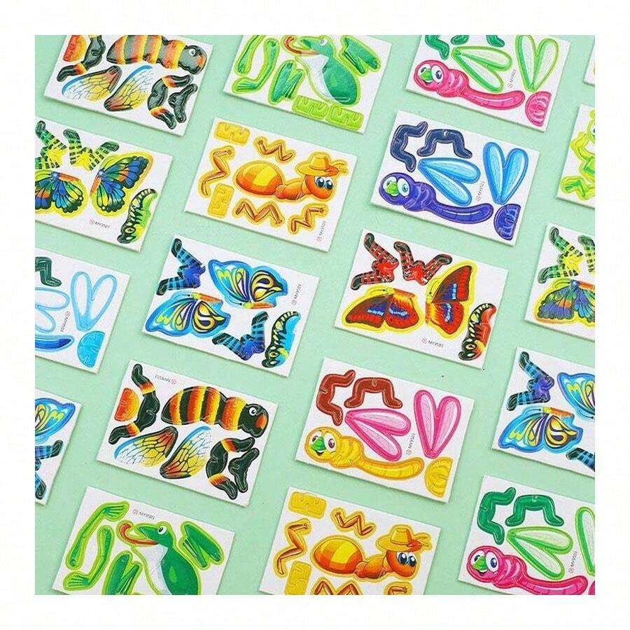 Conjunto De 50 Tarjetas De Rompecabezas Para Armar Insectos Tridimensionales Divertidos Diy, Adecuado Para Educación Temprana Y Juegos Entre Padres E Hijos - estilo mixto - Ver 1