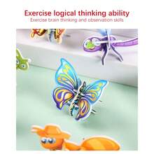 Conjunto De 50 Tarjetas De Rompecabezas Para Armar Insectos Tridimensionales Divertidos Diy, Adecuado Para Educación Temprana Y Juegos Entre Padres E Hijos - estilo mixto - Ver 8