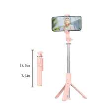 1pc Phone Tripod Selfie Stick 39" With Light Compatible With Bluetooth Remote, 360° Rotation Compatible With All Smartphone, There Is No Fill Light Pink - Pink Without Fill Light - View 2