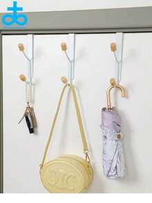 1 Miếng Phong cách Nhật  Tối giản Bằng gỗ Giường đôi tiêu chuẩn Cái móc Cái móc , Phòng tắm Cửa Không có Treo Quần áo Cái móc , Phòng khách Quần áo Cái móc , Phòng ngủ Cửa Trở lại Móc treo đồ - trắng - Xem 1