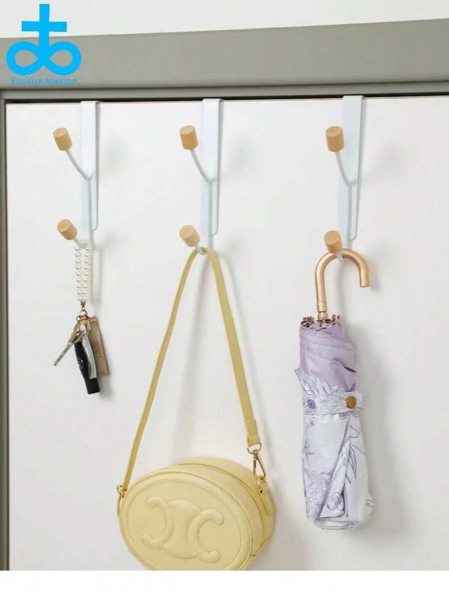 1 Miếng Phong cách Nhật  Tối giản Bằng gỗ Giường đôi tiêu chuẩn Cái móc Cái móc , Phòng tắm Cửa Không có Treo Quần áo Cái móc , Phòng khách Quần áo Cái móc , Phòng ngủ Cửa Trở lại Móc treo đồ - trắng - Xem 1