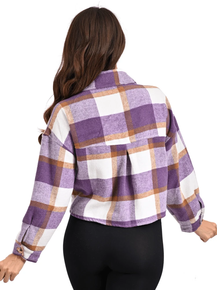 Chamarra Basica Para Dama Con Bolsas Casual Moda - Morado - Añade 2