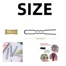 50pcs Bobby Pins Black, Hair Pins For Women Girls, Great For All Hair Types Casual - Multicolor - View 3