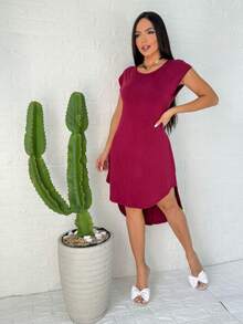 Women Dresses - Màu Đỏ Sâu - Xem 2