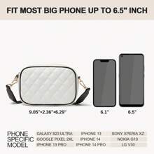 BOSTANTEN Crossbody Bags Leather Shoulder Handbags For Women - 黑與白 - 查看 3