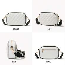 BOSTANTEN Crossbody Bags Leather Shoulder Handbags For Women - 黑與白 - 查看 7