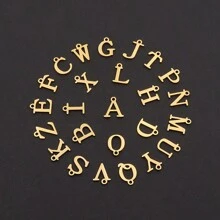 1pc New Stainless Steel Initial Pendant Adjustable Rope Bracelet For Women - Golden Stars - View 4