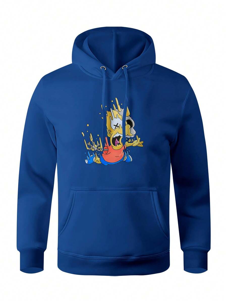 Men Hoodies - 寶藍色 - 查看 1