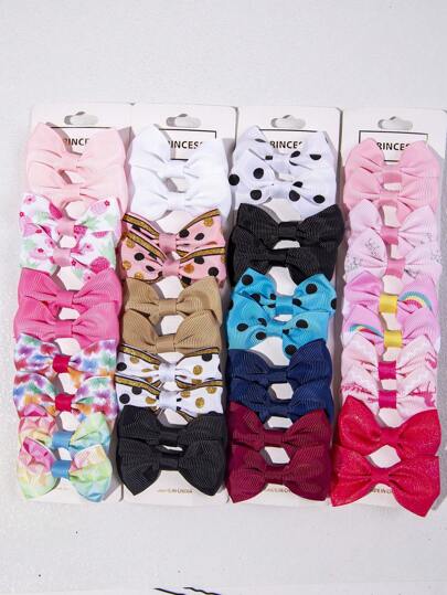 10 件装简约印花蝴蝶结发夹，适合女士日常生活、度假、派对装饰、礼物可爱爪夹发夹发夹