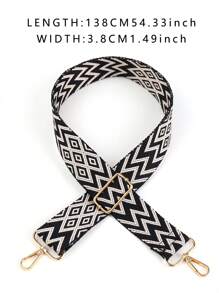 1pc Black Crossbody & Shoulder Strap Adjustable Leisure Bag Strap Detachable Women's Bag Strap Replacement Accessory