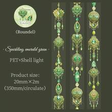 have a good day 1捲20mm*2m每色彩色寶石圖案寵物反光膠帶,用於剪貼簿、日記、diy藝術手工藝和星星照片的裝飾性膠帶 - 薄荷綠 - 查看 9