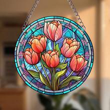 1 Miếng Hoa uất kim hương Hoa Tường Dấu hiệu , Tròn Nhuộm Acrylic Treo tranh , Tấm bảng Bức tranh Tấm ván Vật rủ xuống , Đối với Cửa Nhà nông Lễ hội Trang trí treo , Đối với Cửa sổ Sân vườn Quán bar Nhà  Phòng Văn phòng Trang trí , Trang trí lễ phục sinh - Nhiều màu - Xem 3