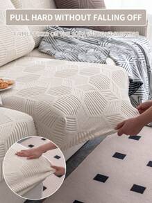 1個防水和彈性全季通用沙發坐墊套,現代風格防滑沙發套,客廳沙發保護套,適用於l型沙發和1 2 3 4位沙發 - 米白 - 查看 7