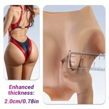 女士拳擊手短褲內褲硅膠柔軟臀部推起假臀部增強臀部100％矽膠內褲自豪 - 米色 - 查看 5