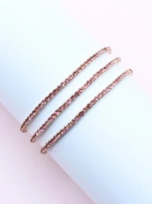 3 cái/bộ Vòng Tay Trang Trí Kim Cương Giả - Màu tím - Xem 3