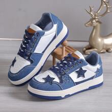 New Artistic National Style Starry Sneakers Fashionable Casual Sports Shoes For Women - Blue - View 1