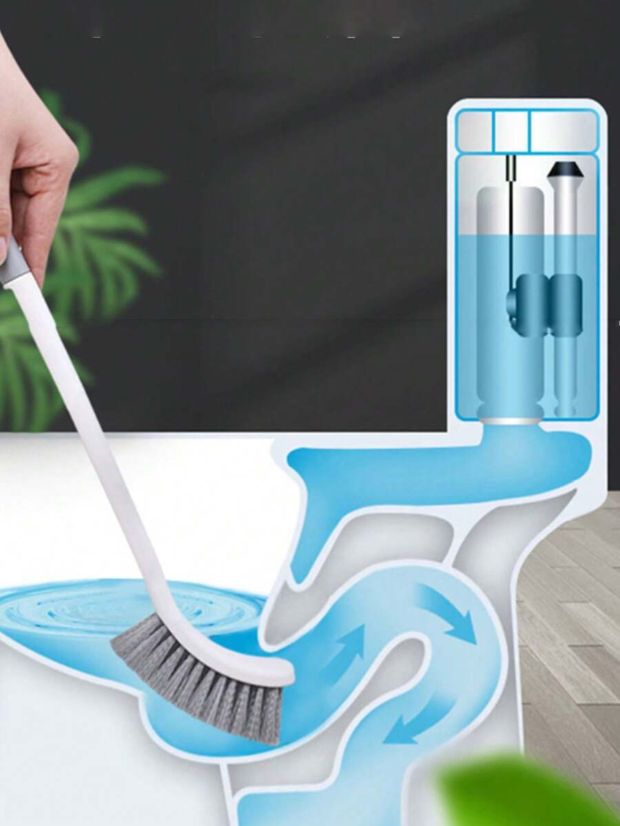 1 cái Bàn chải vệ sinh điểm mù nhà vệ sinh cao cấp kiểu Châu Âu mới Bàn chải vệ sinh nhà vệ sinh dày loại treo tường gia dụng - Xám - Xem 1