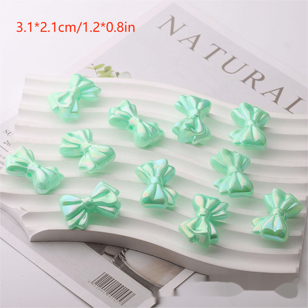 30pcs 3.1*2.1cm Uv Coated Colorful Bowknot Shaped Diy Jewelry