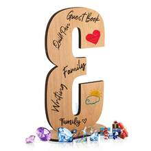 Wooden Numbers 0-9 Table Stand Decorative Sign Board For Anniversary, Birthday Message Board With Base - Num."3" - View 5