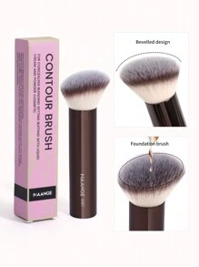 MAANGE 1 pieza Juego de pinceles profesionales para base de maquillaje, pinceles tubulares biselados, herramientas de maquillaje con fibras suaves para un fácil transporte, pinceles para viajar