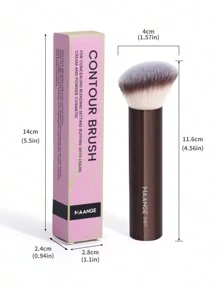 MAANGE 1 pieza Juego de pinceles profesionales para base de maquillaje, pinceles tubulares biselados, herramientas de maquillaje con fibras suaves para un fácil transporte, pinceles para viajar