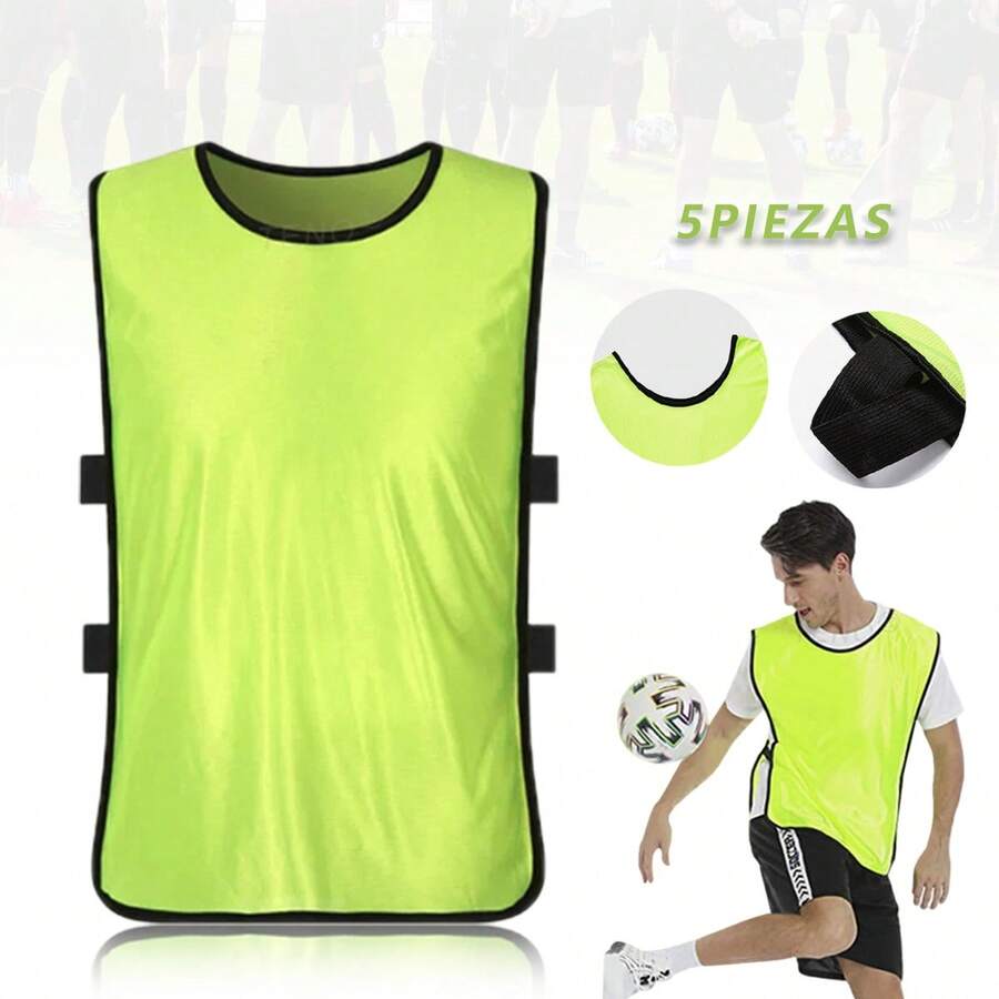 Pack 5 Casacas Chaleco Entrenamiento Deportivo Futbol - verde menta - Ver 1