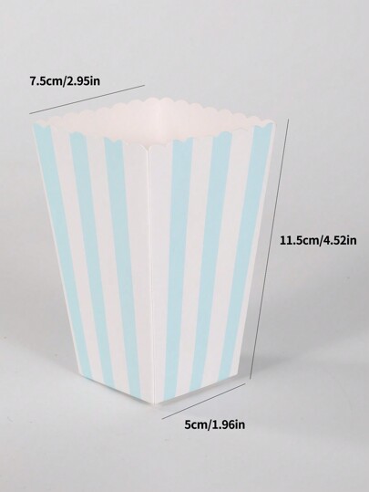 12 Peças Caixas de Pipoca Azuis, Suprimentos para Festa, Embalagem de Presente