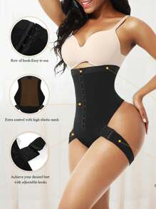 提臀塑形内衣，腹部训练，腰部训练内衣，弹力网眼面料，建议选择较小尺码 - 黑色 - 查看 4