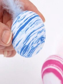 3 Piezas Pelota Para Gato Con Rayas Aleatorias De Eva Y Cascabel, Juguete Interactivo Para Gatos Con Pluma De Estrella - Multicolor - Ver 4