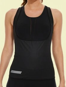 1 Pieza Chaqueta De Sudor Con Cremallera De Dos Tonos Para Mujeres Con Tela De Seda De Leche Y Revestimiento Resistente Al Sudor, Adecuada Para Correr Y Hacer Ejercicio Al Aire Libre - Negro - Ver 4