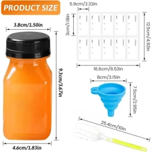 10 Pcs Juice Bottles,4oz/120ml Shot Bottles With Lids,Plastic Bottles Mini Clear Juice Bottles Reusable Clear Drink Bottles,Mini Shot Bottles For Smoothies Juice Milk Water And Other Beverages - Multicolor - View 2