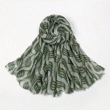 1條女式時尚薄款幾何圖案流蘇圍巾,多種顏色可選,春夏防曬披肩 - 款式A - 查看 16