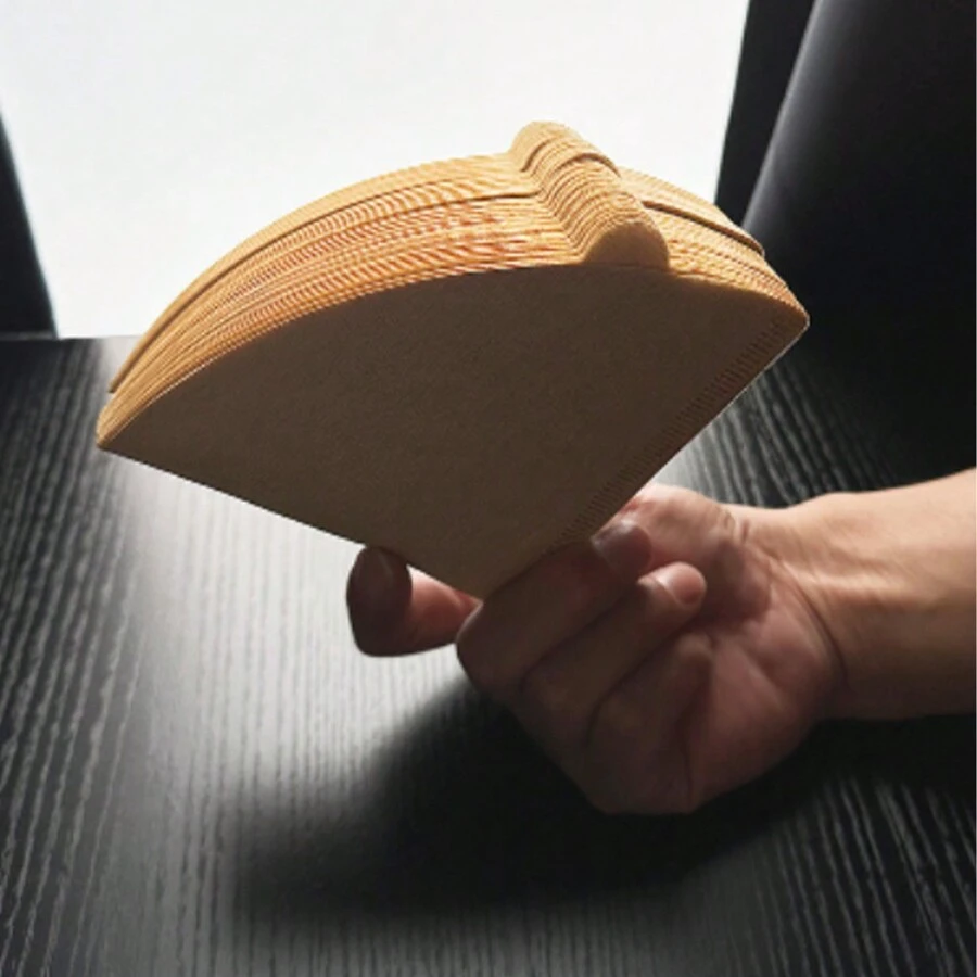 1pc Coffee Filter Paper (40pcs/Pack, For 12 Cups) VShaped WoodenPulp