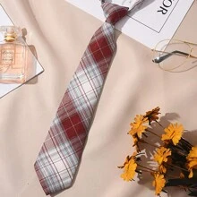 女士经典条纹 JK 制服校服领带，适合学生青年，英式格子，角色扮演派对领带尺寸 2.76 英寸配饰女士 - 多色 - 查看 2