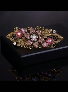 Royal 女士发夹 1 件装 - 锌合金复古弹簧爪夹，镶嵌水钻，优雅时尚，适合成人佩戴，适用于购物、派对、通勤等各种场合，是发饰、发夹、爪夹、发卡、发饰、学习用品的理想之选。 - 彩色 - 查看 14