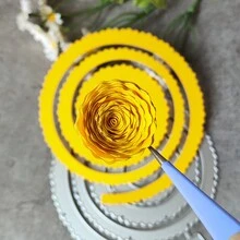 1入組母親節3d大型螺旋捲花金屬切割模具,diy相簿手作藝術裝飾壓紋紙卡製作,適用於節日祝福 - 銀色 - 查看 8