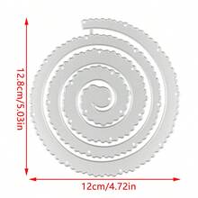 1入組母親節3d大型螺旋捲花金屬切割模具,diy相簿手作藝術裝飾壓紋紙卡製作,適用於節日祝福 - 銀色 - 查看 2