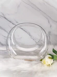 Lunar-Shaped Transparent Acrylic Handbag For Holiday, Leisure And Simplicity Style - Clear - View 1