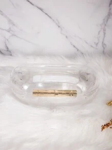 Lunar-Shaped Transparent Acrylic Handbag For Holiday, Leisure And Simplicity Style - Clear - View 7