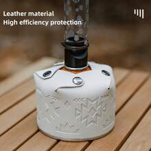 1pc White Portable Outdoor Camping Fuel Canister Cover, Square Shape Gas Cylinder Protector For Camping Storage Box - White - View 3