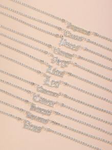1 Peça Sexy E Brilhante Colar De Diamantes Com Design De Constelação Para Mulheres, Presente De Aniversário Para Amigos E Melhores Amigos - Prata - Ver 5