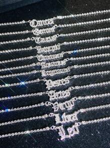 1 Peça Sexy E Brilhante Colar De Diamantes Com Design De Constelação Para Mulheres, Presente De Aniversário Para Amigos E Melhores Amigos - Prata - Ver 2