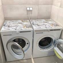 1pc Marble Pattern Washing Machine Dust Cover,Countertop Absorbent Table Mat,Absorbent & Quick-Dry Fridge Mat, Microwave Oven Dust Cover,Soft Diatom Mud Drainage Pad,Non-Slip Super Absorbent And Wear-Resistant Dish-Washing Dry Pad,19.7*23.6 Inch Modern Washing Machine & Dryer Top Cover,Suitable For Laundry Room And Kitchen,Bag,Organizer,Storage