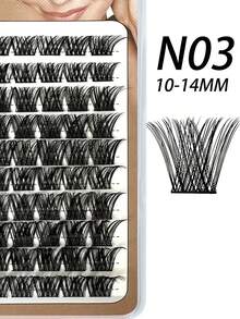 aHoneya 90扇蟲群睫毛預製捲翘卷量打底接長根混合長度diy假睫毛大盒裝經濟實惠式自然捲 9-15mm - D - 查看 10