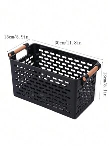 1入組黑色鏤空收納籃