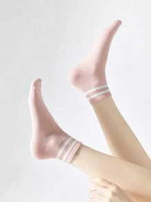 5pairs/Set Ladies' Breathable Mesh Thin Short Socks, Suitable For Daily Wear In Spring & Summer - Multicolor - View 3