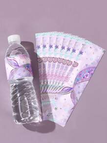 10 件/24 件 23*5.5 厘米美人鱼主题生日派对多用途瓶贴，宝贝淋浴节日生日派对装饰瓶贴，海底主题元素装饰贴纸适用于家居装饰情人节 - 彩色 - 查看 6