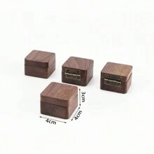 1PC Walnut Guitar Plectrum Case (Plectrum Not Included) - Brown - View 2