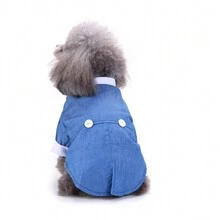 西裝和禮服風格的寵物服裝,適合婚禮和日常穿著,適用於貓和狗 - 藍色 - 查看 3